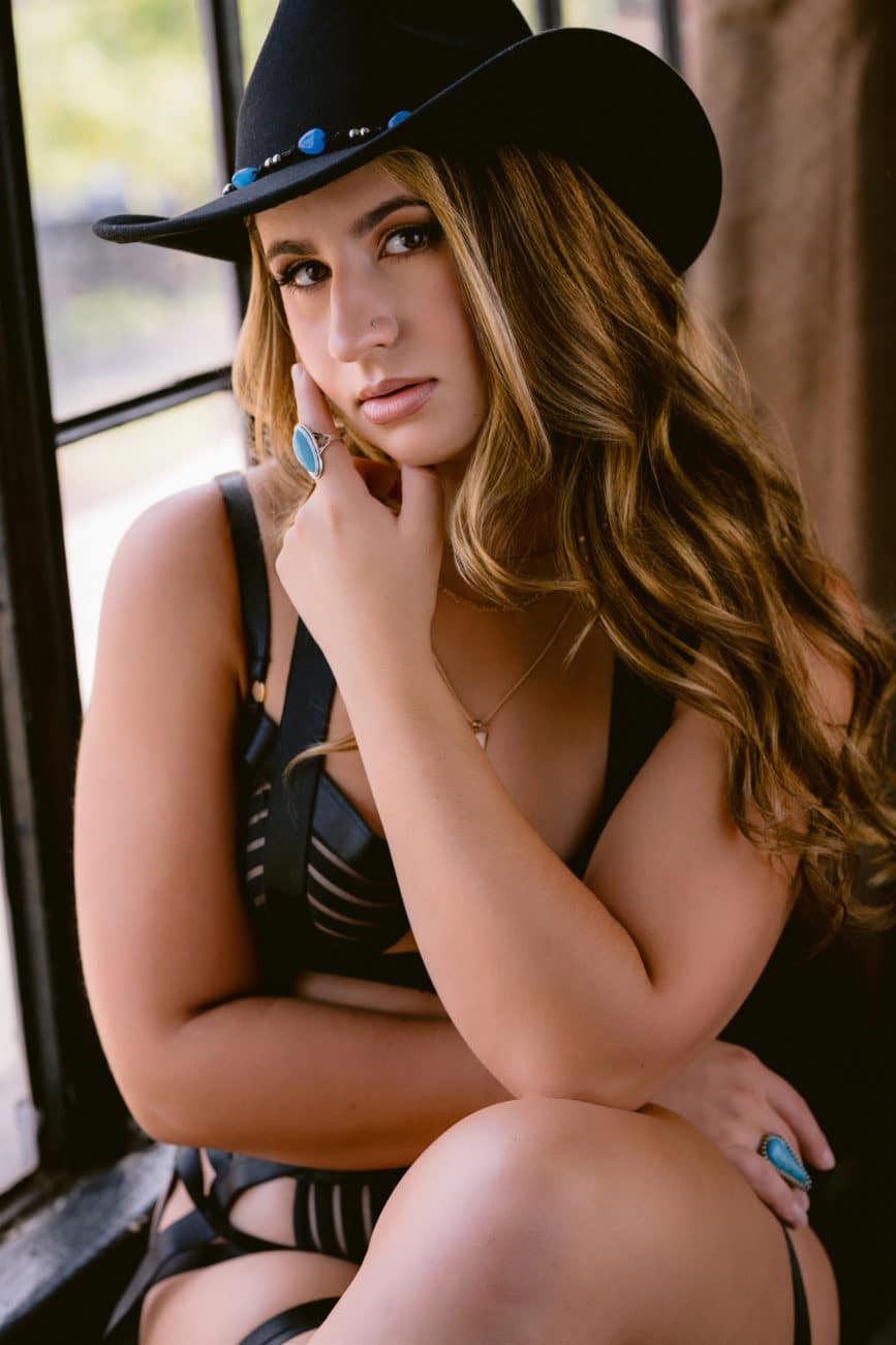 Western style boudoir session, north wales, pa