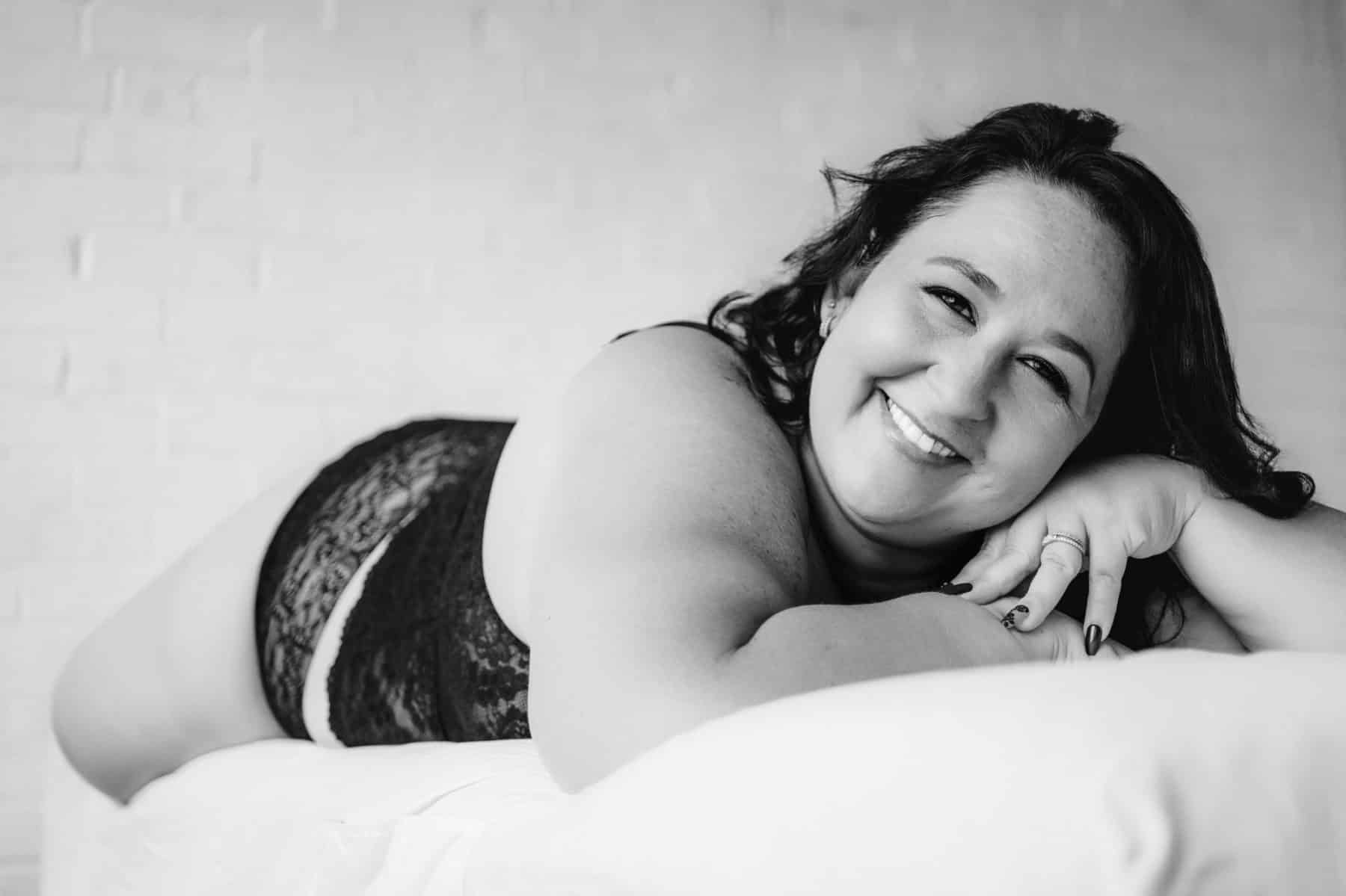 cute smile empowering boudoir