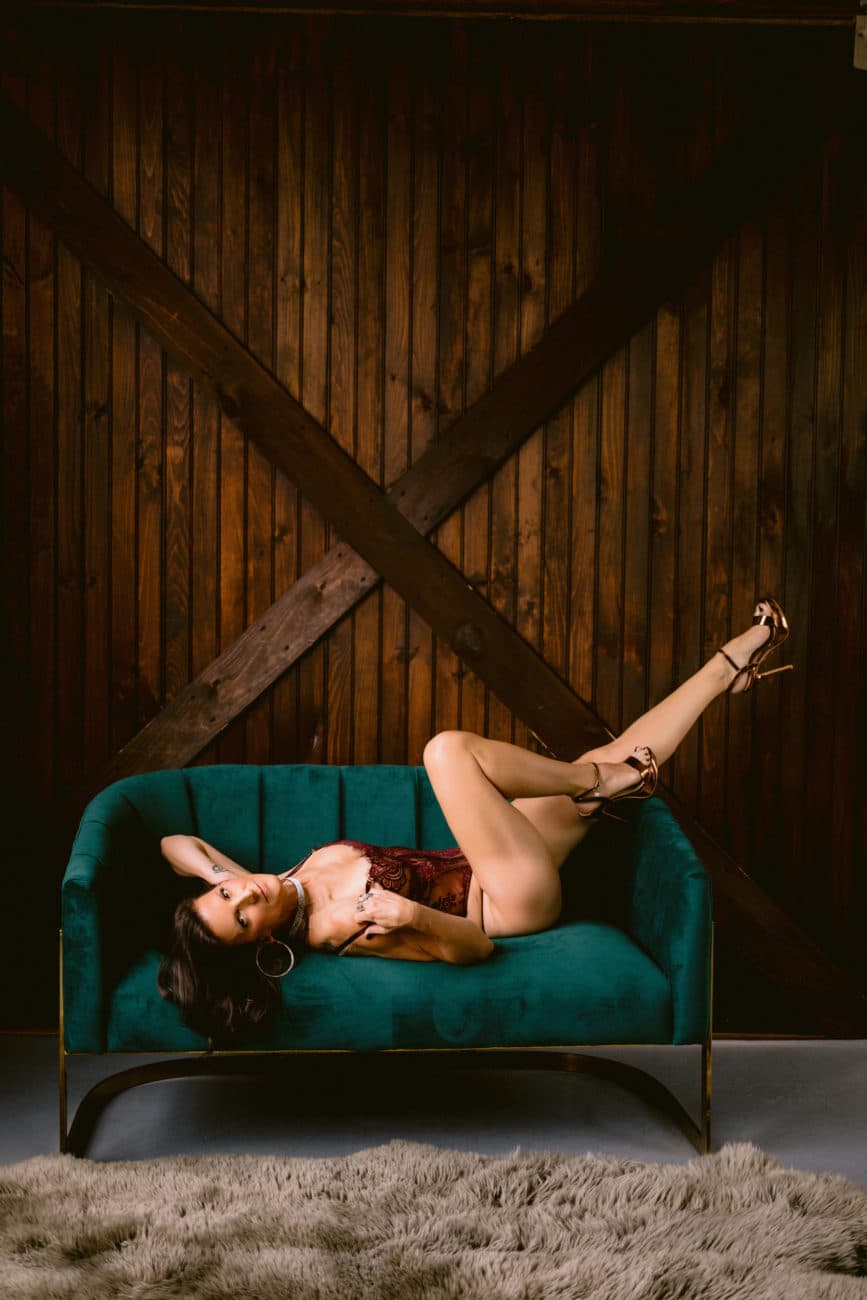 Romantic boudoir photo session gifted by husband