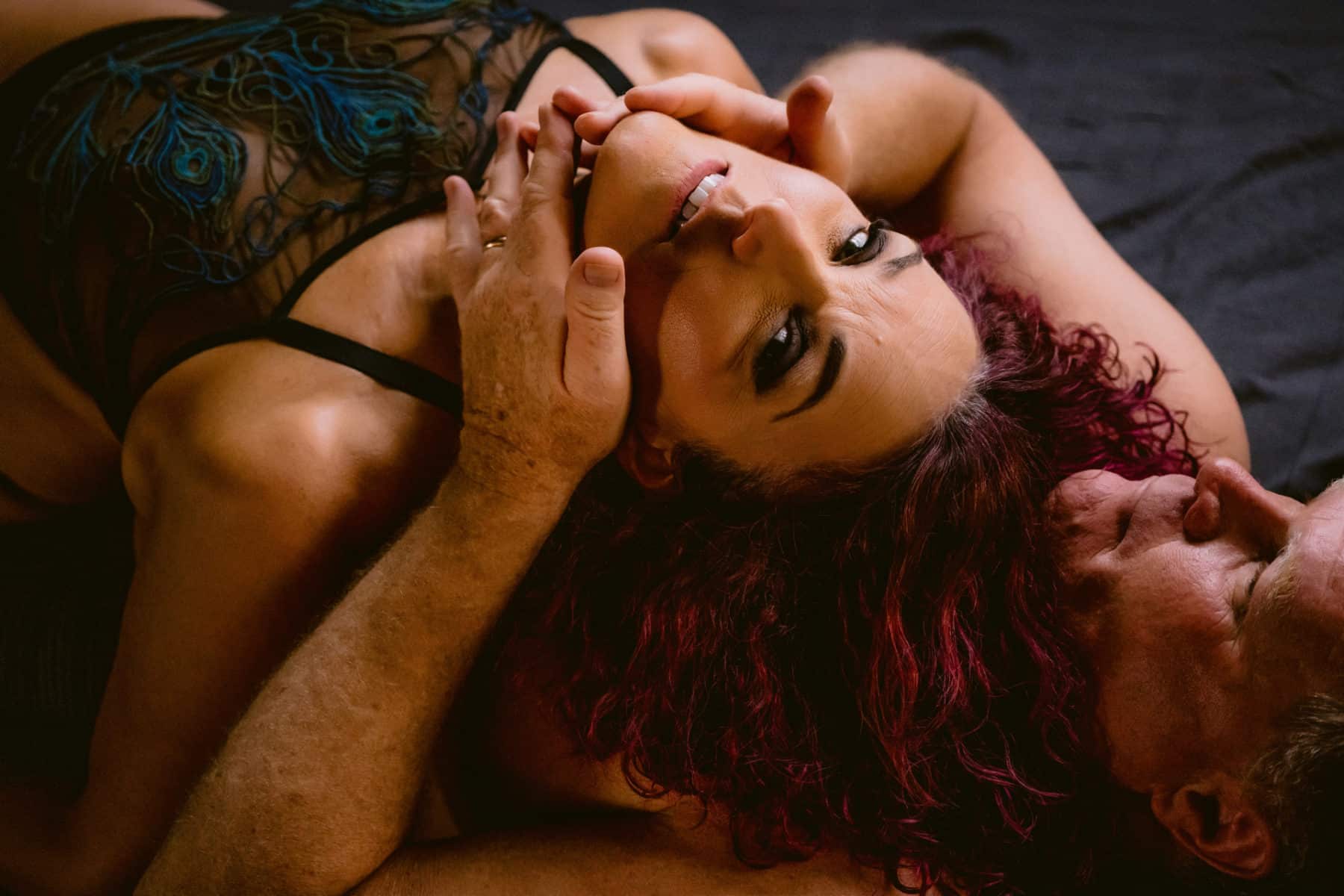 Couples boudoir over 60, celebrating 40 years of marriage