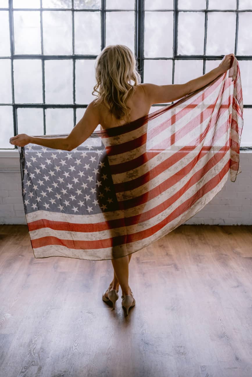 American flag boudoir photo idea