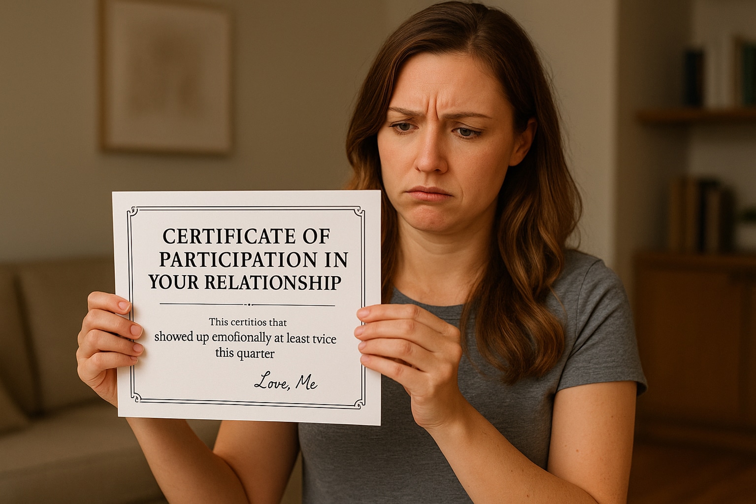 A certificate of participation in a relationship – funny gift idea better than boudoir